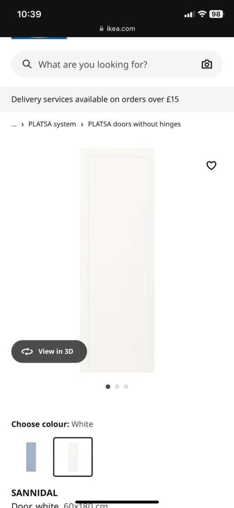 Ikea wardrobe door 