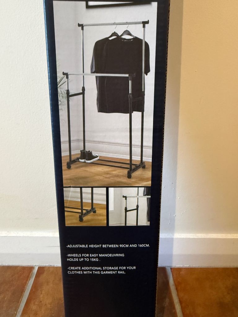 Adjustable Double Garment clothes rail, display, wardrobe