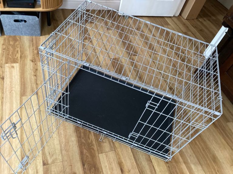 2-door secure folding dog crate (cage) ultra strong size medium to large