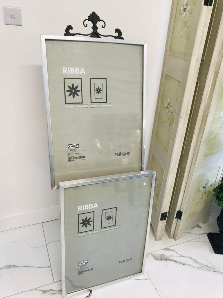 IKEA RIBBA SILVER COLOUR FRAMES X2  SIZE 70 X 50CM
