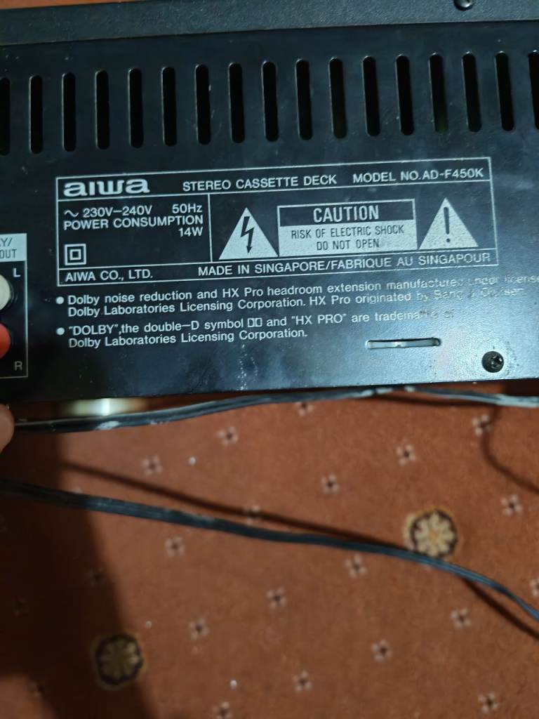 Aiwa AD-F450K Stereo Cassette Tape Deck
