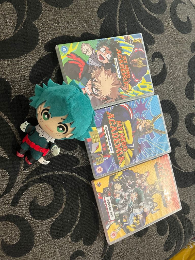 My Hero Academia DVD Box Sets Seasons 1-3 & Deku Plush