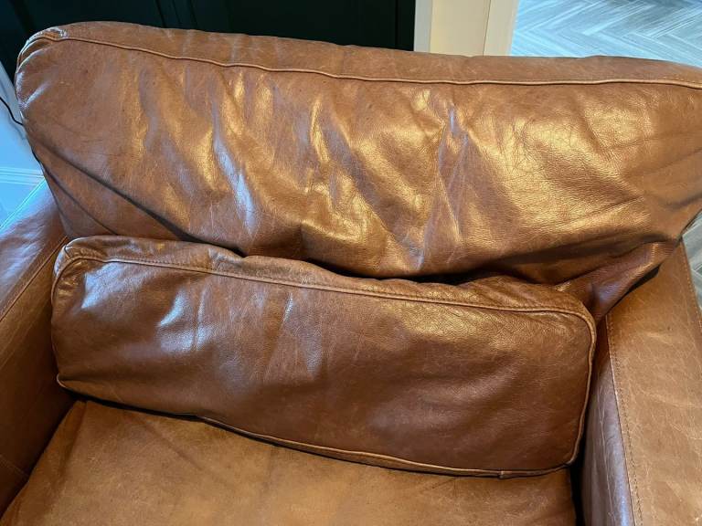 Single aniline leather armchair/love chair