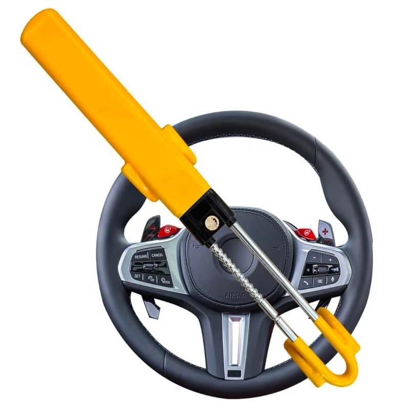A new still boxed steering wheel lock with 2 keys the measurements 