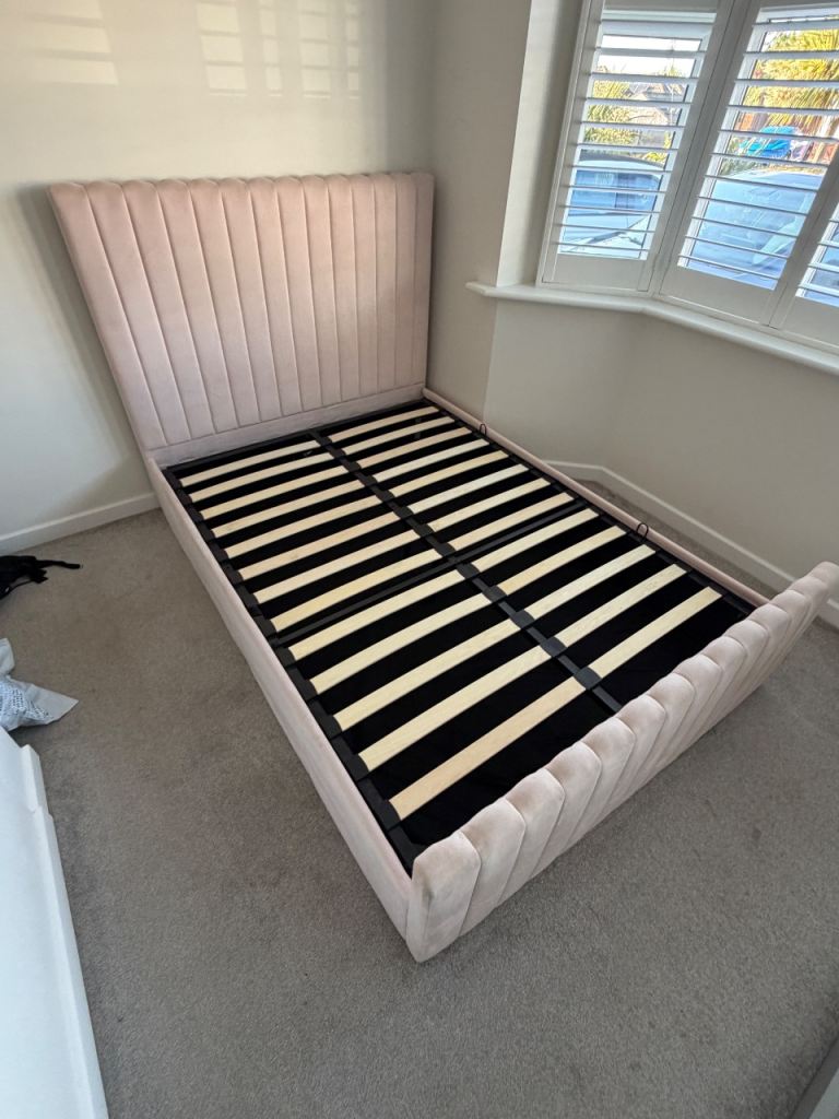 Pink Double Bed With Storage
