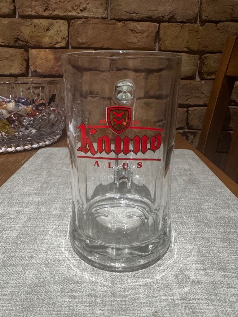 Set of 3 Kauno Alus Glass Beer Steins – Good Condition