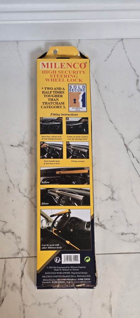 MILENCO High Steering Wheel Security Lock - Yellow