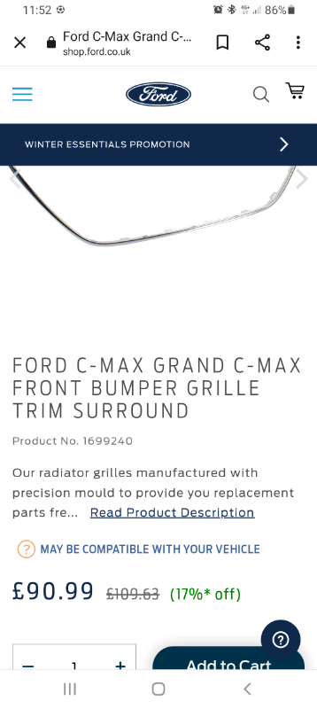 Ford cmax grill trim 