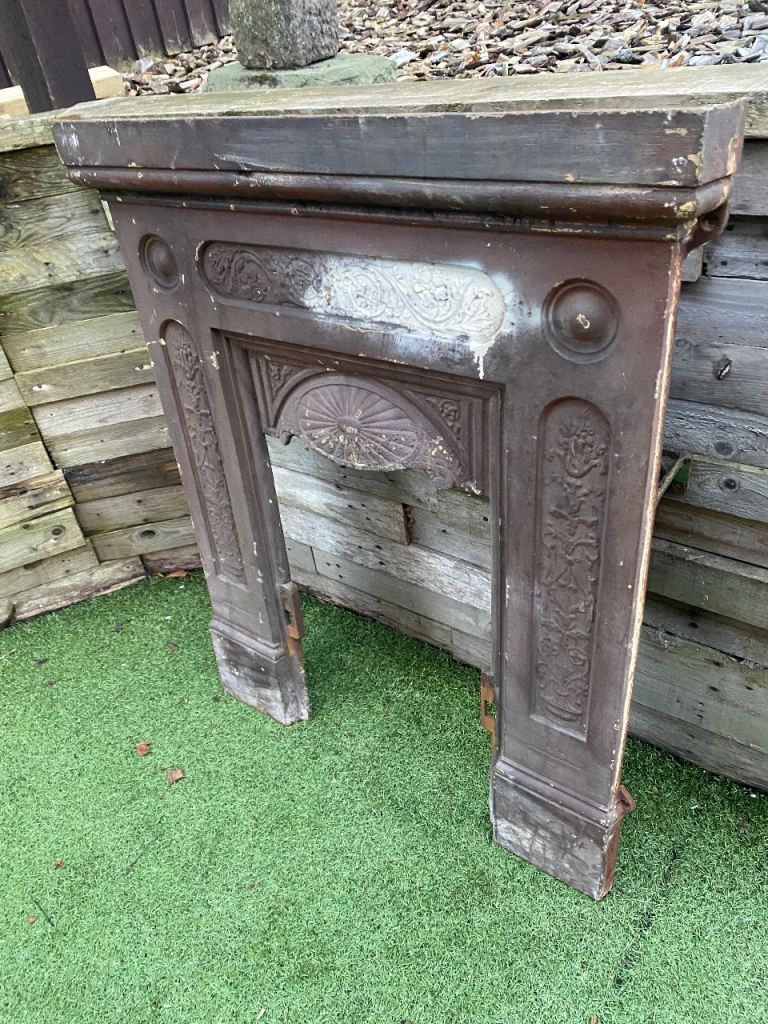 Victorian cast iron fireplace front 