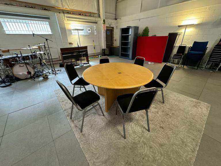 Round boardroom table office table meeting table conference table desk seats six persons