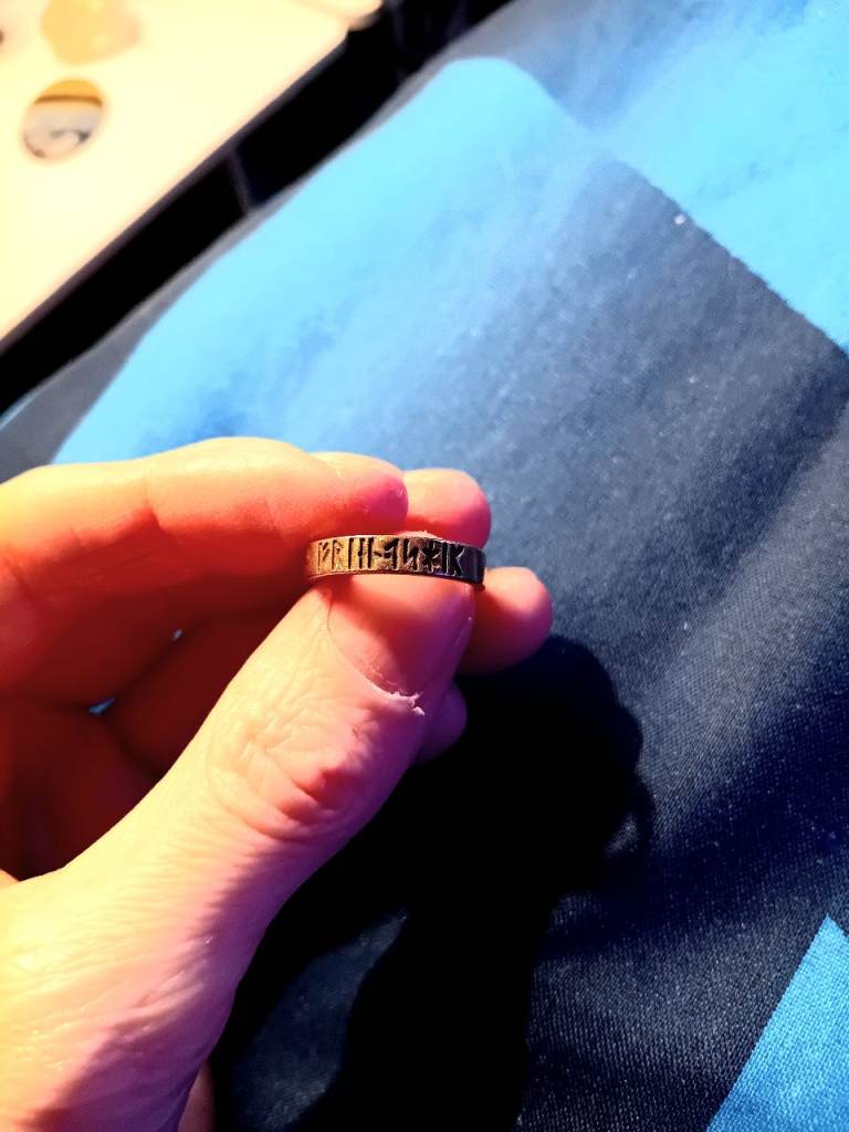 Gold rune viking ring