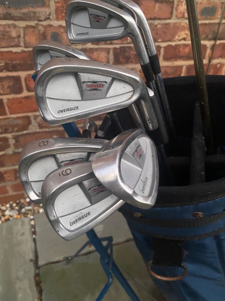Golf clubs in carry bag