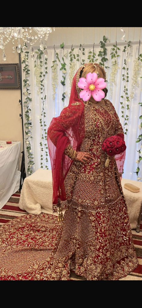 Stunning Red Bridal Lengha/Dress – Intricate Gold Embroidery