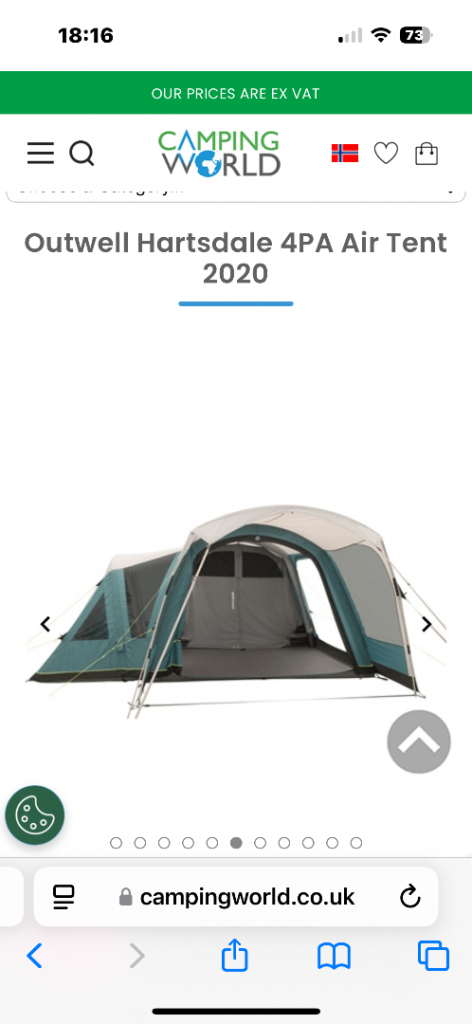 Grab a Bargain 🤩Outwell Hartsdale 4PA Air Tent