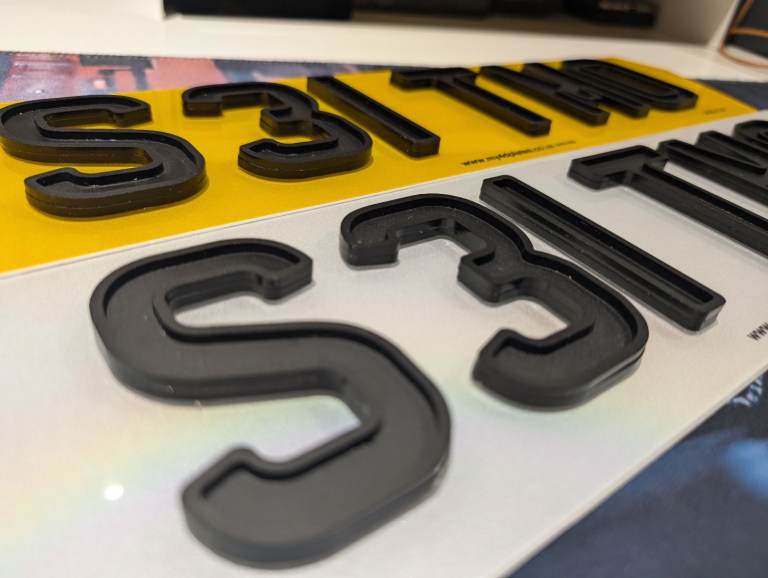 6mm All Matte Black Ghost 4D Car Number Plates