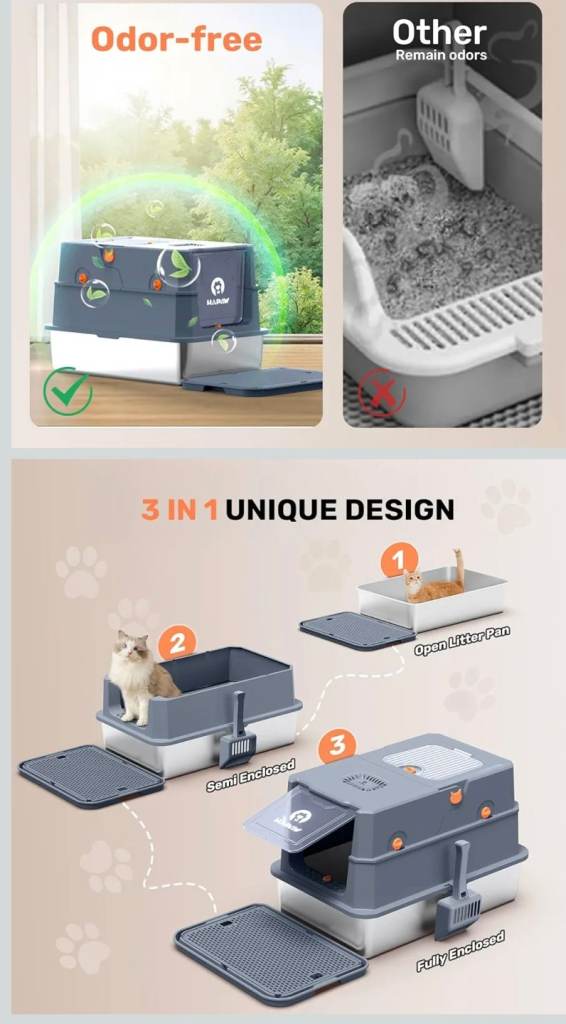 New cat litter tray box with anti odour
