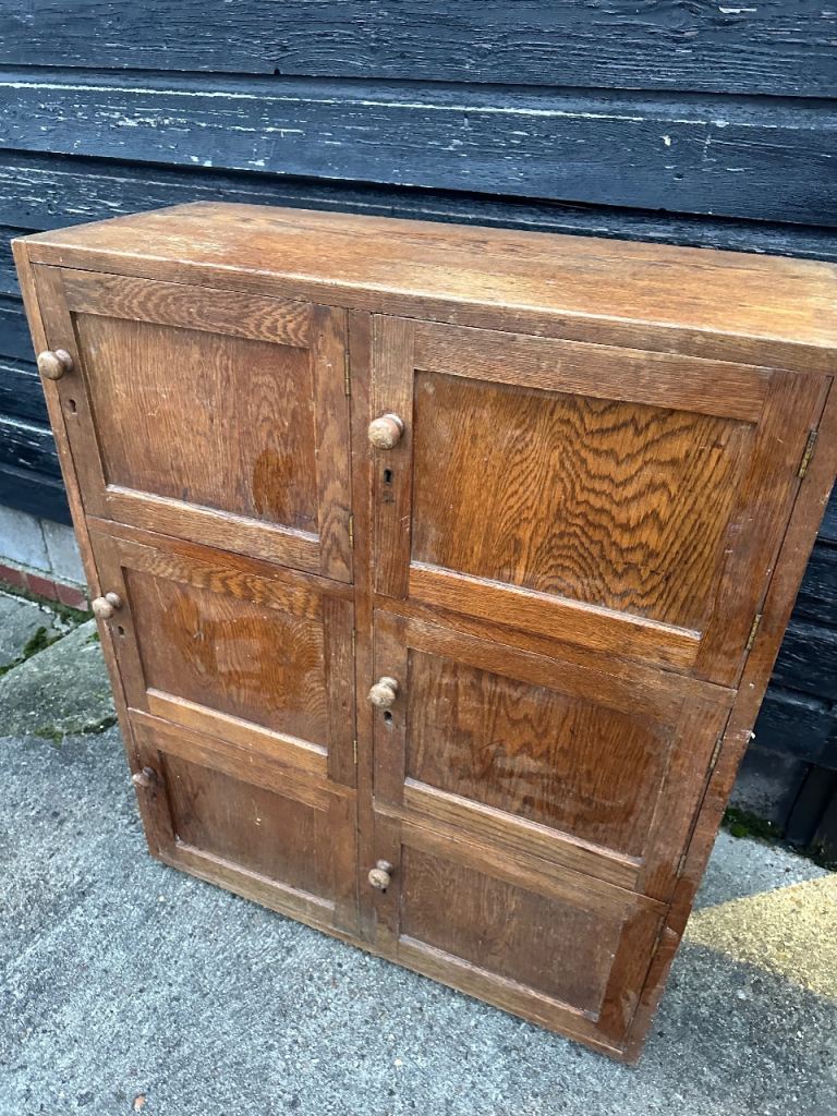 Vintage retro wooden art deco storage utility kitchen cabinet record vinyl unit 