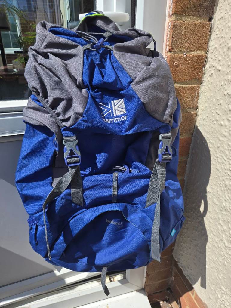 Karrimor Bobcat 65L Rucksack Trekking Hiking Backpack Colour Blue used lightly
