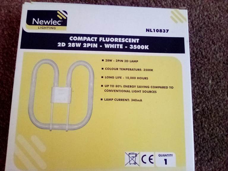 NEW COMPACT FLUORESCENT TUBES - 28W  2 PIN 
