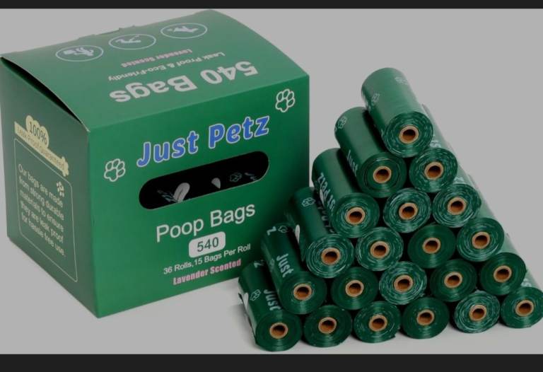 Large, extra thick, scented dog poop bags
