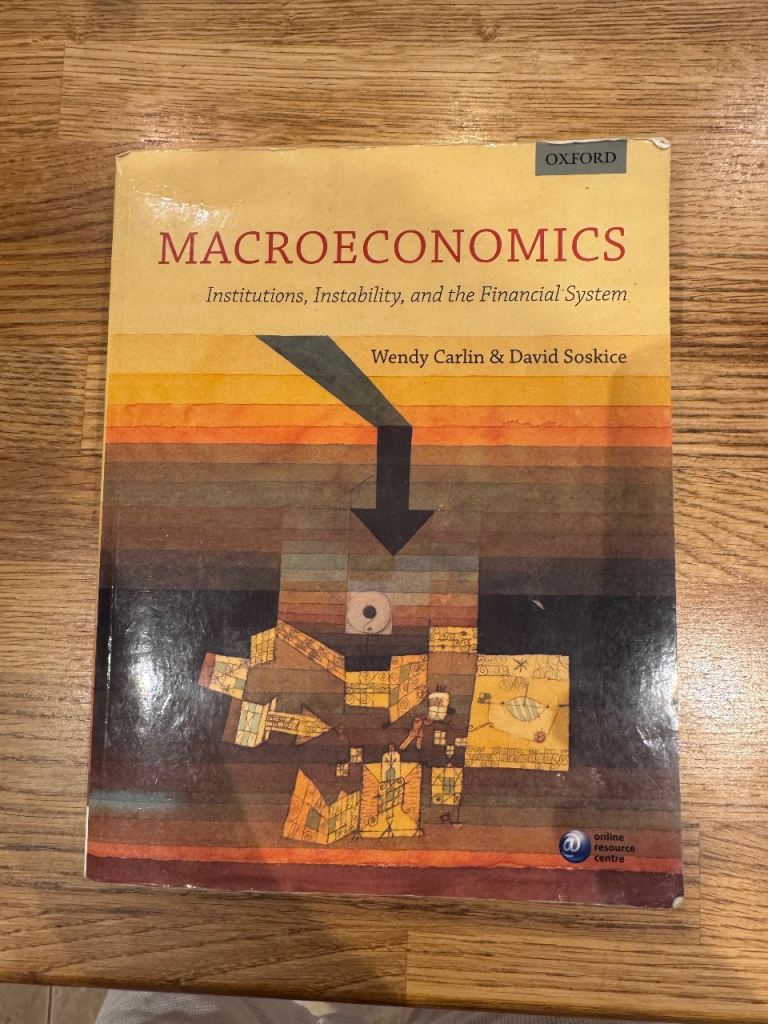 Macroeconomics Textbook by Carlin & Soskice – Good Condition