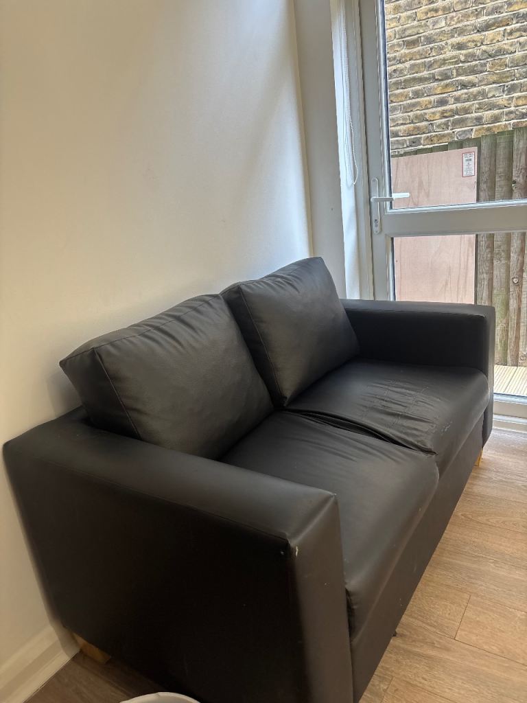 Black leather sofa 