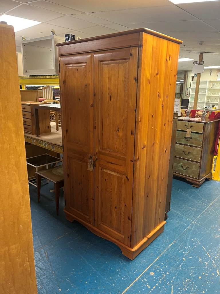 Pine Double Wardrobe with Mirror TCL Reuse 106685