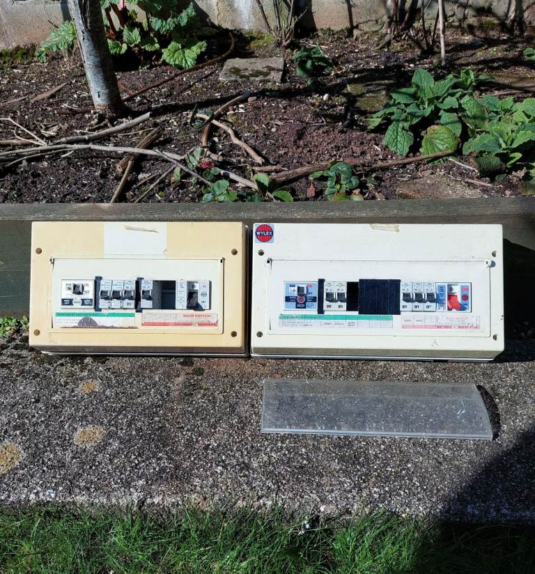 Old WYLEX CONSUMER UNIT FUSE BOX x2 with RCD's and Circuit Breakers