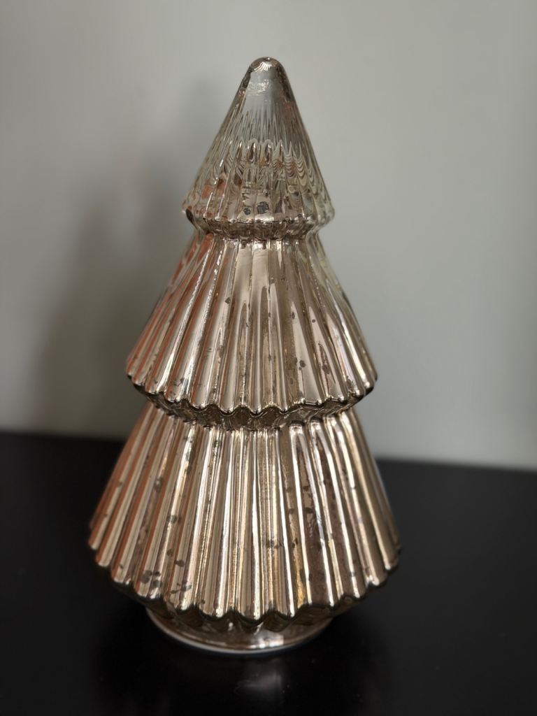 LED Glass Christmas Tree Decoration – Silver