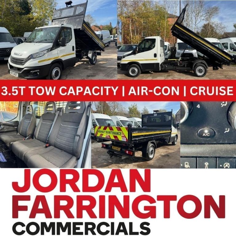 2023 72 reg IVECO DAILY ULEZ RWD SRW SINGLE CAB STEEL BODY TIPPER WITH AIR-CON