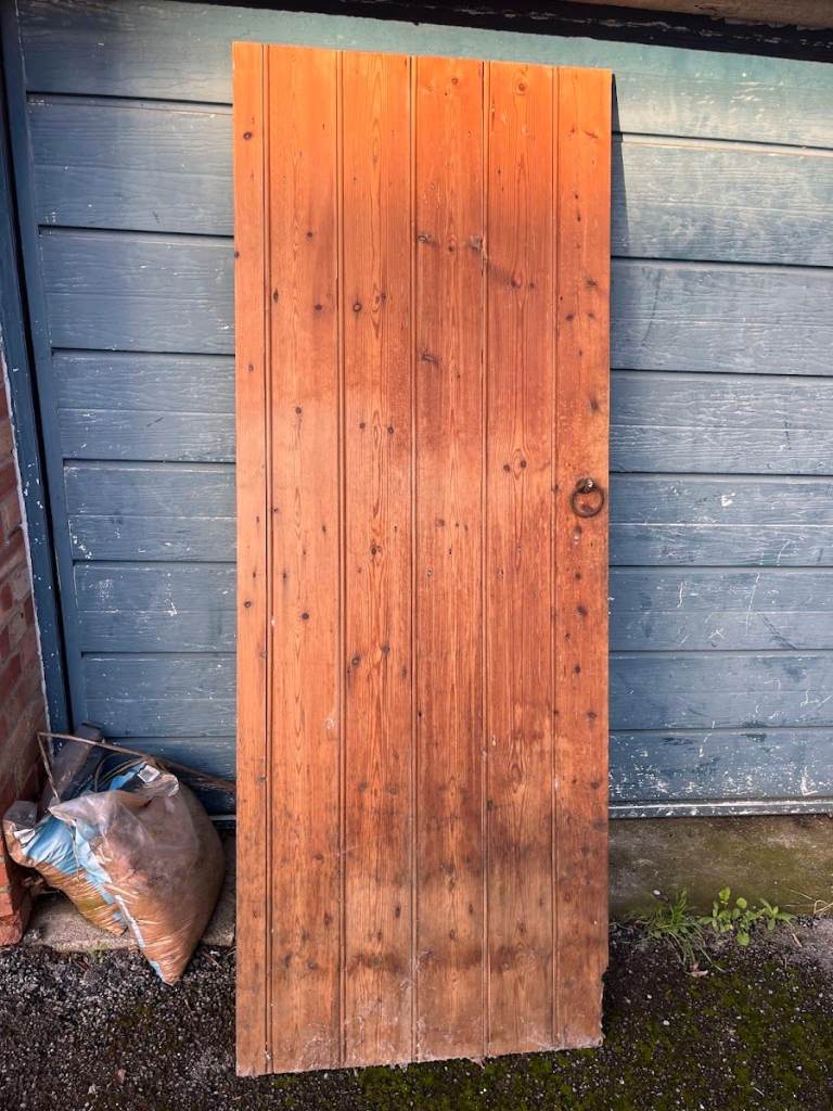 image for Solid Reclaimed Wooden Plank Door – Rustic Farmhouse / Barn Style