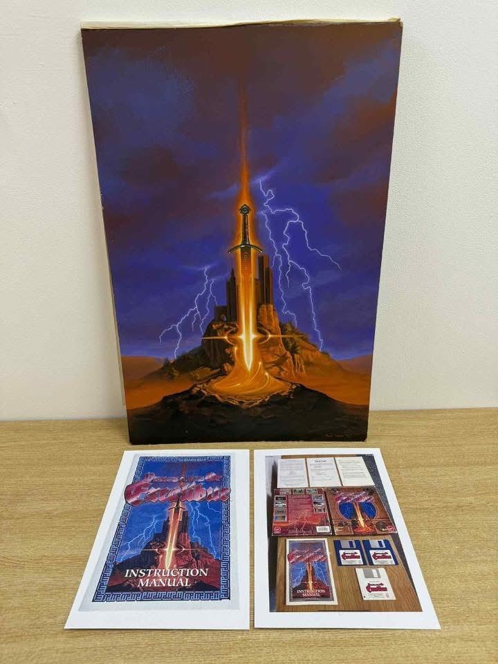Virgin Vengeance of Excalibur Original Art Video Game Box Cover Atari ST Amiga Paul kidby 