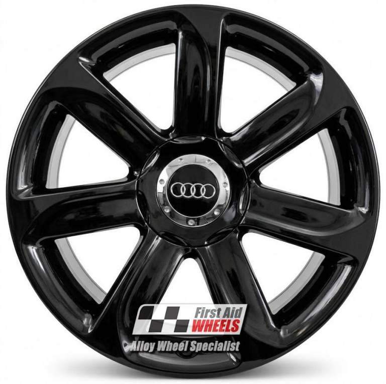 R248BG SWAP for Ours AUDI TT 4X 18'' GENUINE 7 SPOKE GLOSS BLACK ALLOY WHEELS