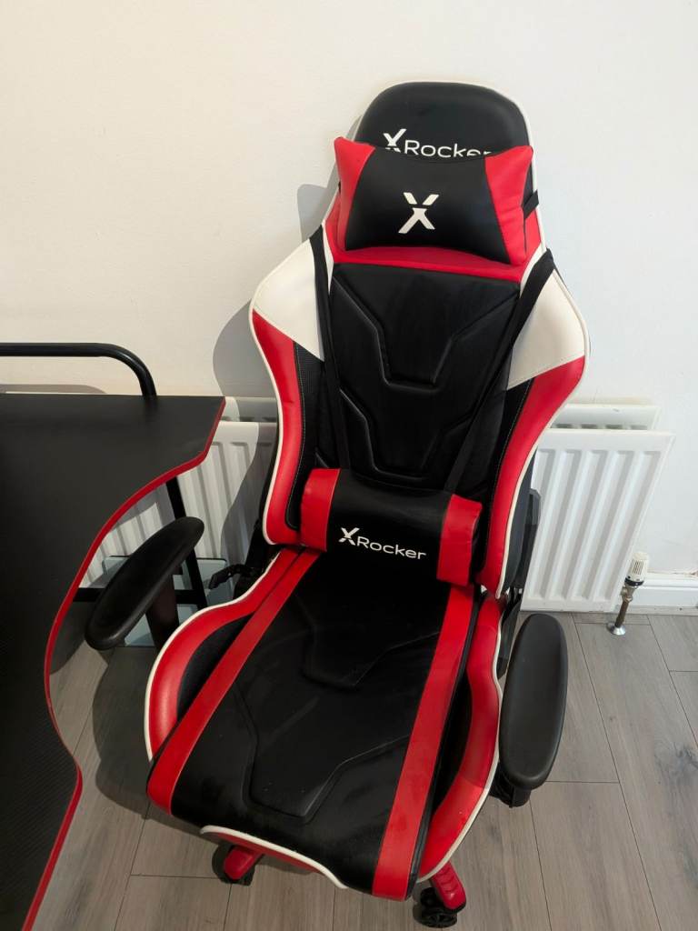 X-Rocker Gaming Chair - Black & Red, Almost New
