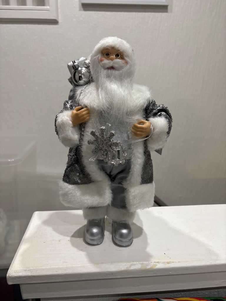 Silver & White Santa Christmas Decoration – As Good As New