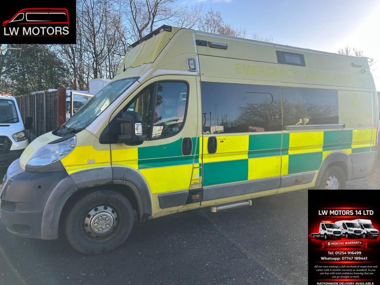 FIAT DUCATO 3.0 180 BHP MULTIJET EXLWB EXHIGH ROOF AMBULANCE 2012 62 REG