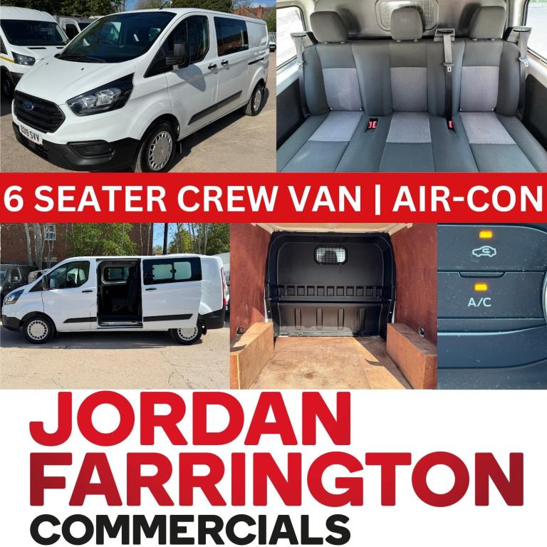 2019 19 reg FORD TRANSIT CUSTOM 320 LWB CREW / KOMBI VAN 6 SEATER WITH AIR-CON