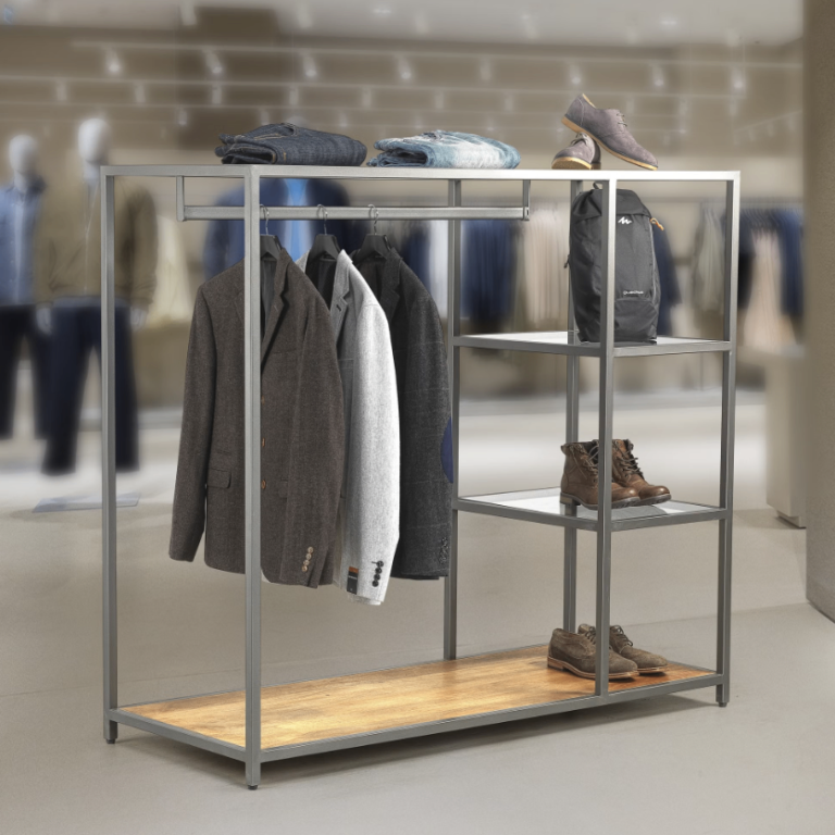 Iron & Wood Display Unit - 137 x 152 x 61cm