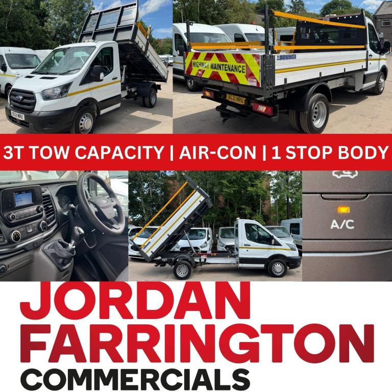 2021 FORD TRANSIT 350 EURO 6 ALLOY BODY RWD DRW SINGLE CAB TIPPER WITH AIR-CON