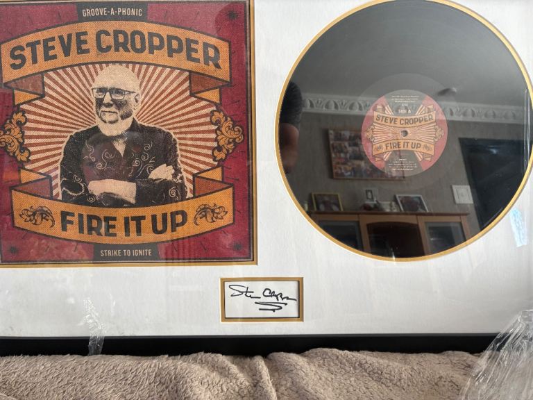 Steve Cropper 'Fire It Up' Framed Signed Vinyl Record Display