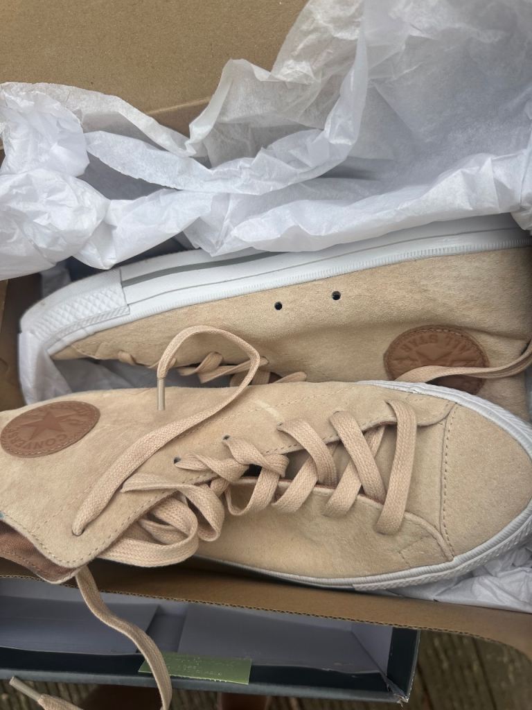 Beige converse trainers size 6 for sale