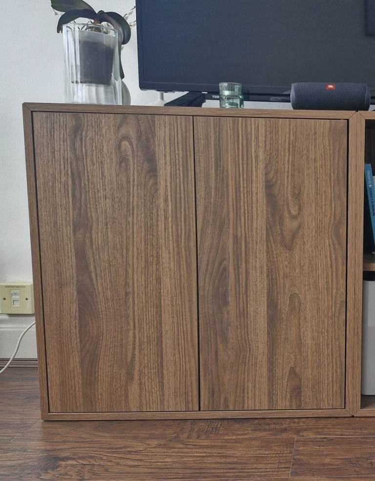 kea EKET Cabinet with 2 doors and 1 shelf, Brown walnut effect