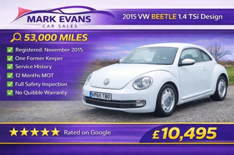 2015 Volkswagen Beetle 1.4 TSI 150 Design 3dr HATCHBACK Petrol Manual