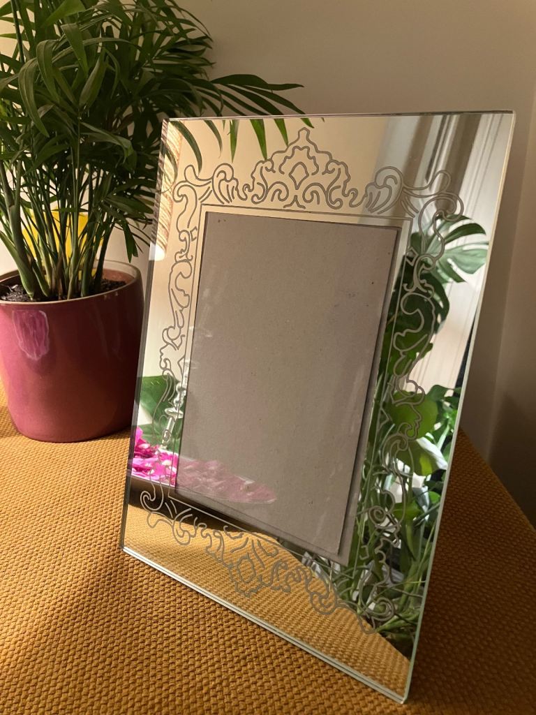 Beautiful mirrored glass photo frame