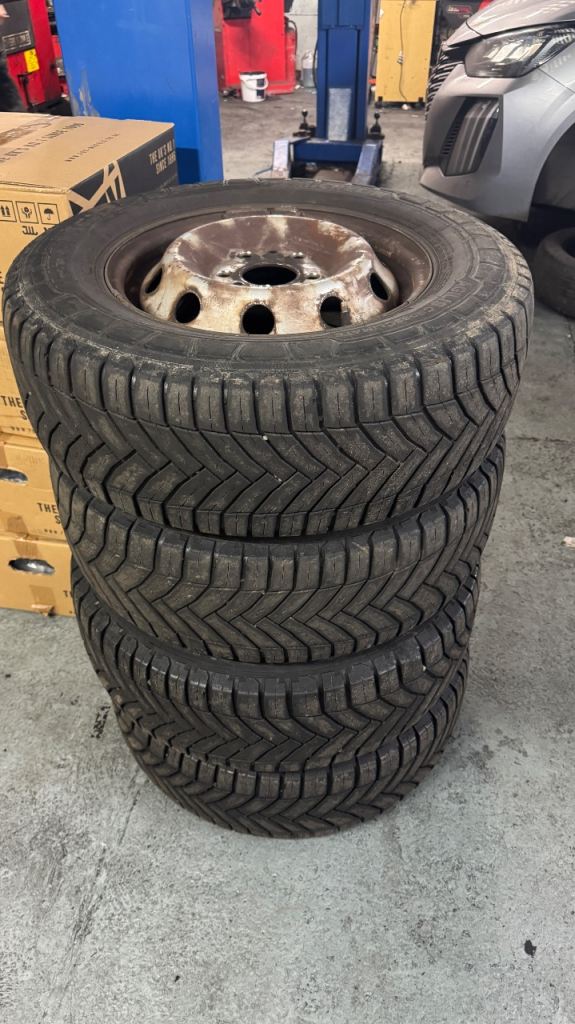 15” Fiat Ducato steel wheels (5x118 PCD)  and Michelin Cross Climate tyres