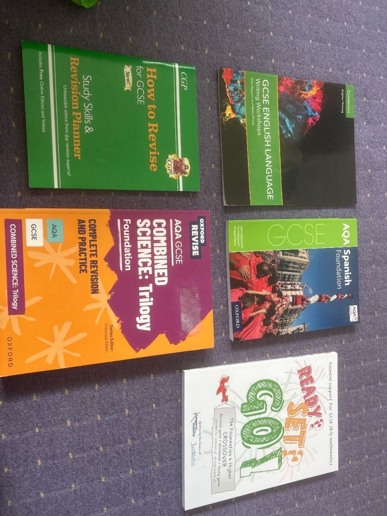 GCSE Revision Books Bundle - English, Science, Spanish