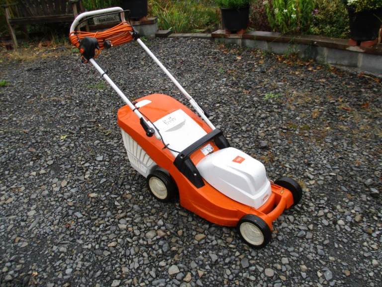 Stihl Electric Lawnmower – Good Condition, Orange and White