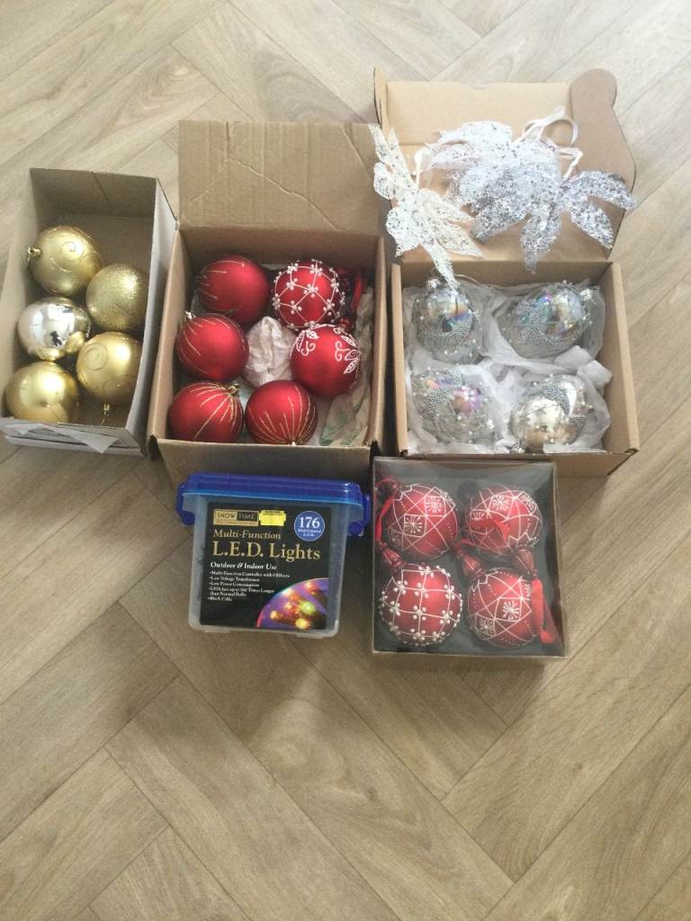 Christmas tree decorations and lights