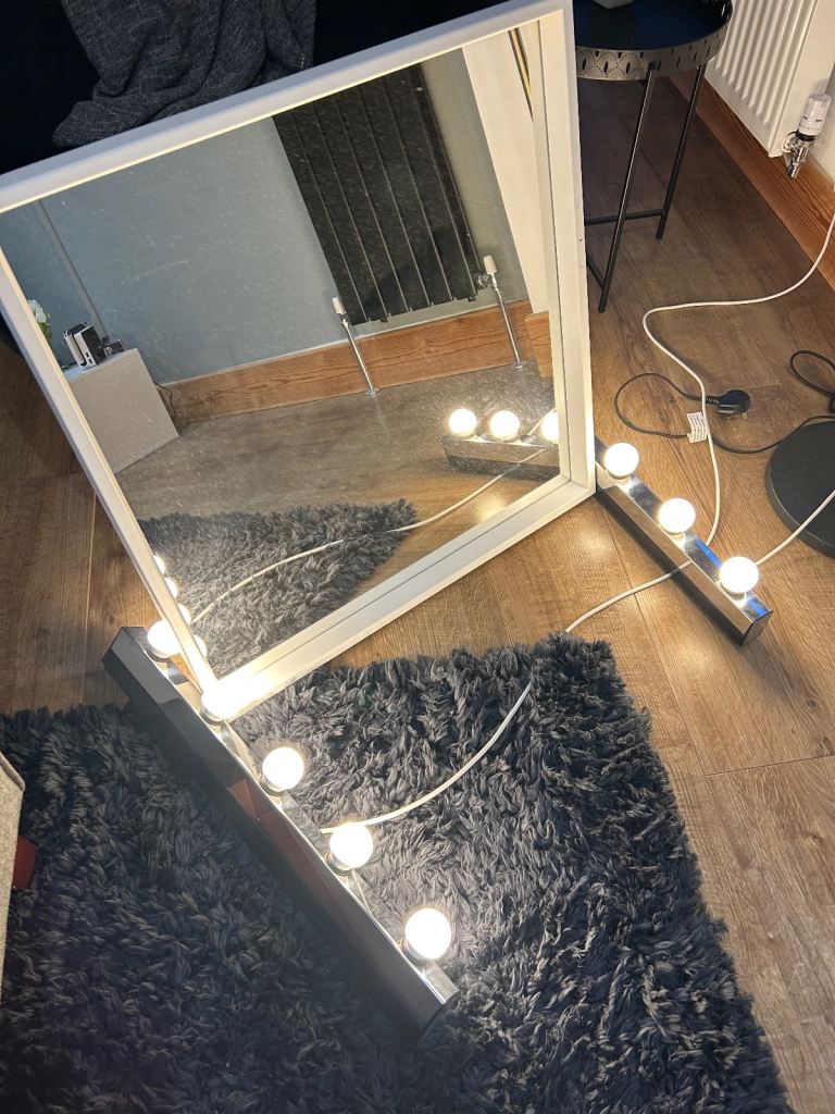 Ikea mirror + lights 