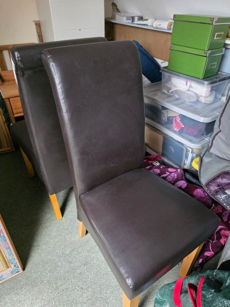 image for Brown Dining Chairs x 2